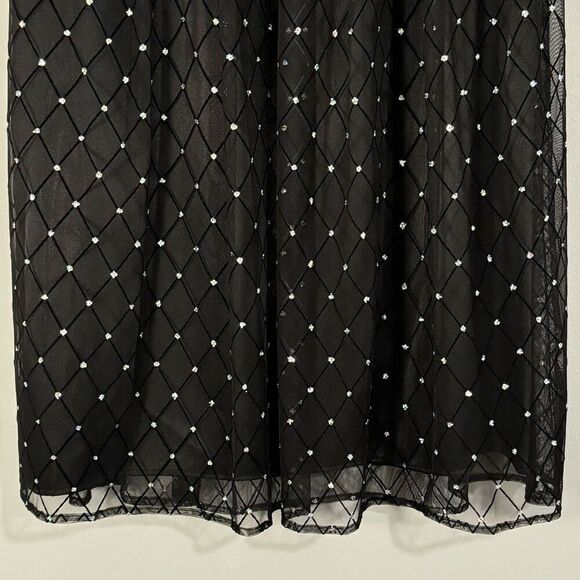 R&M Richards Vintage Sheer Chiffon Sparkly Glitter Dotted Glam Goth Midi Skirt 1 - Picture 3 of 9